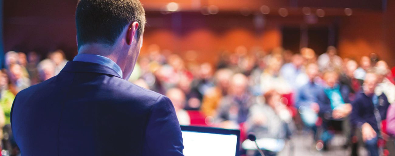 man giving presentation